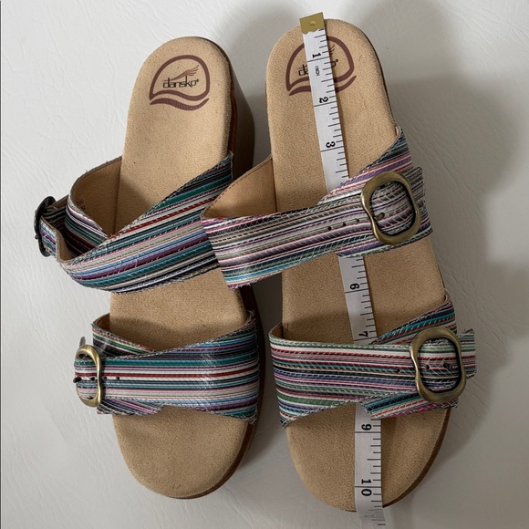 Dansko Women’s Shoes Sophie Stripe Leather Slip On Slide Sandals size 9.5 - Picture 12 of 15